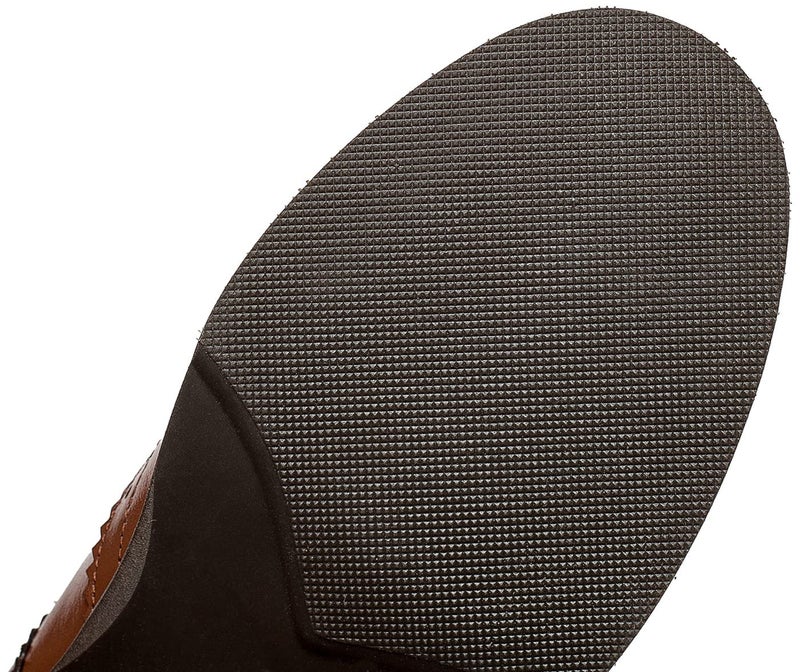U-lite Women's Brown Perforated Lace-up Wingtip Leather Flat Oxfords Vintage Oxford Shoe BR 7 - Image 4